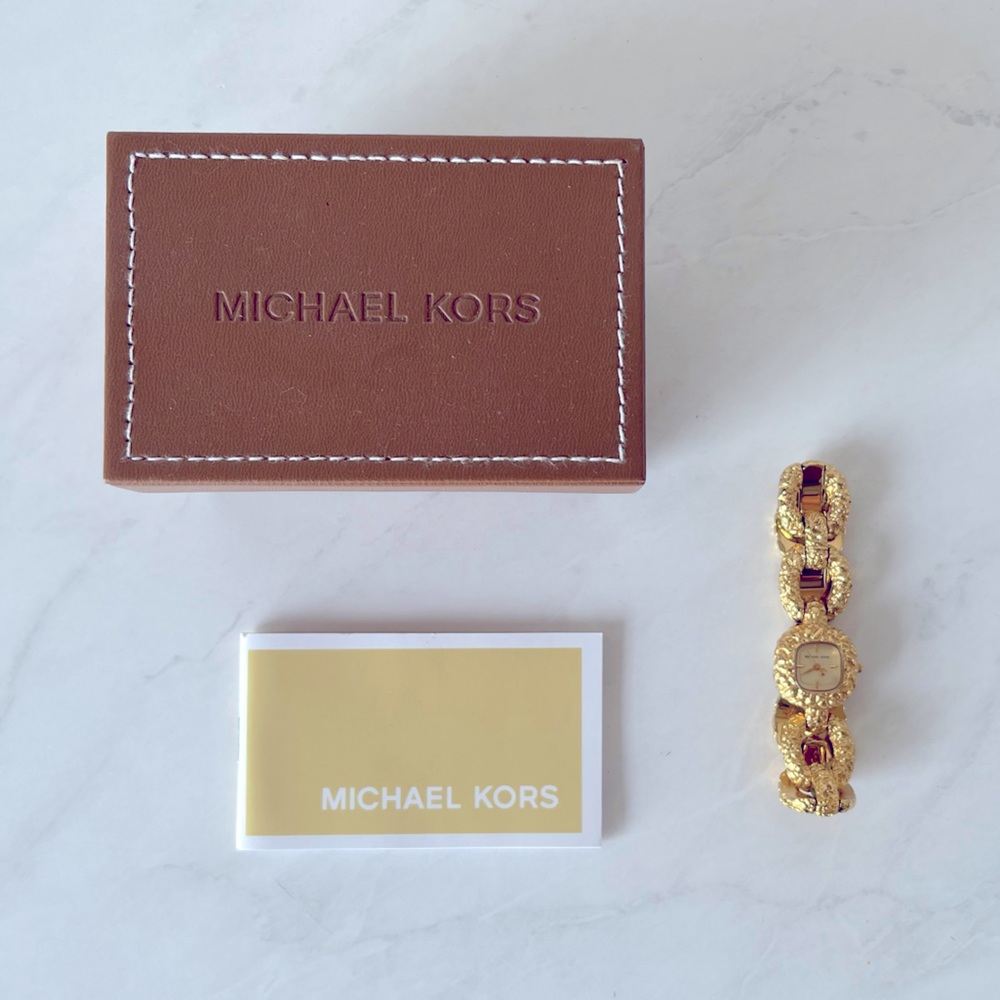 Michael Kors Gold thin dainty rope watch